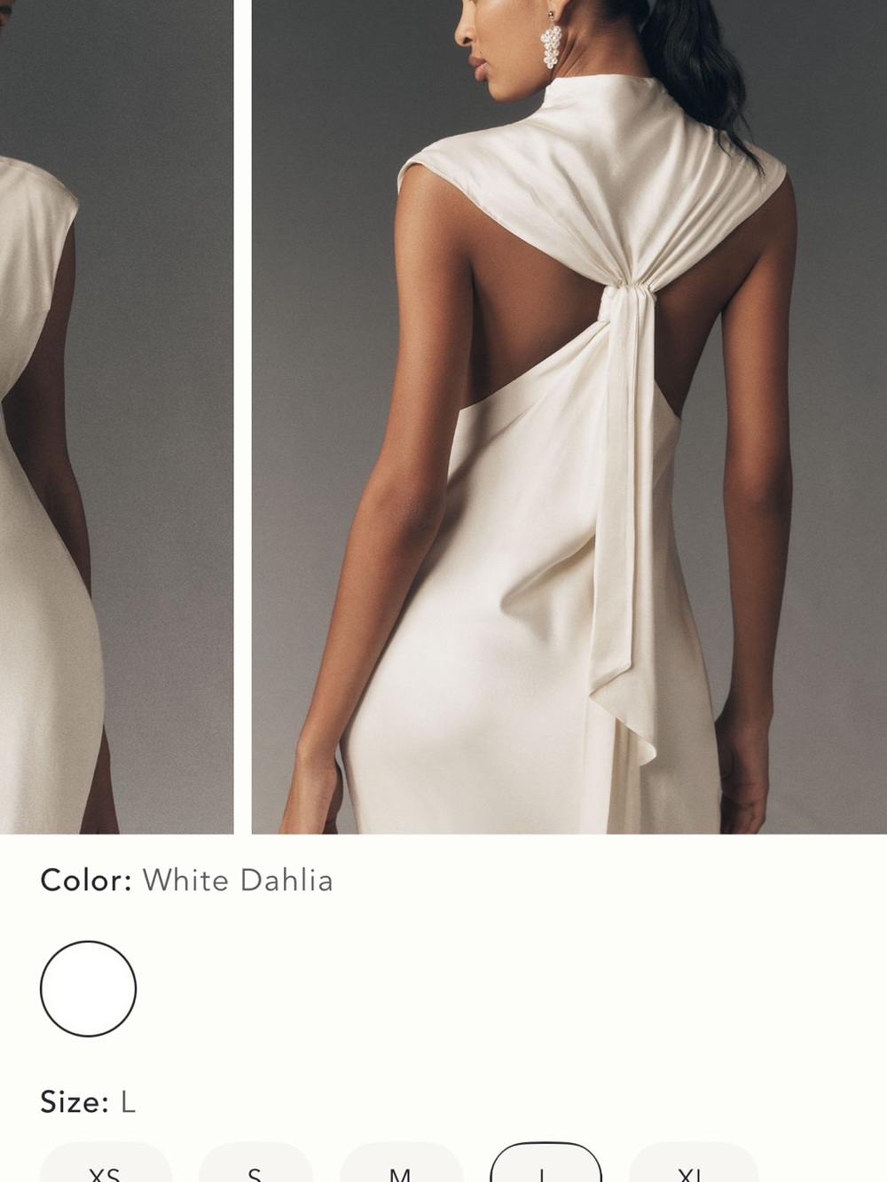 BHLDN Anthropologie White Dahlia Maxi Dress - High Neck Sleeveless - Picture 3 of 5